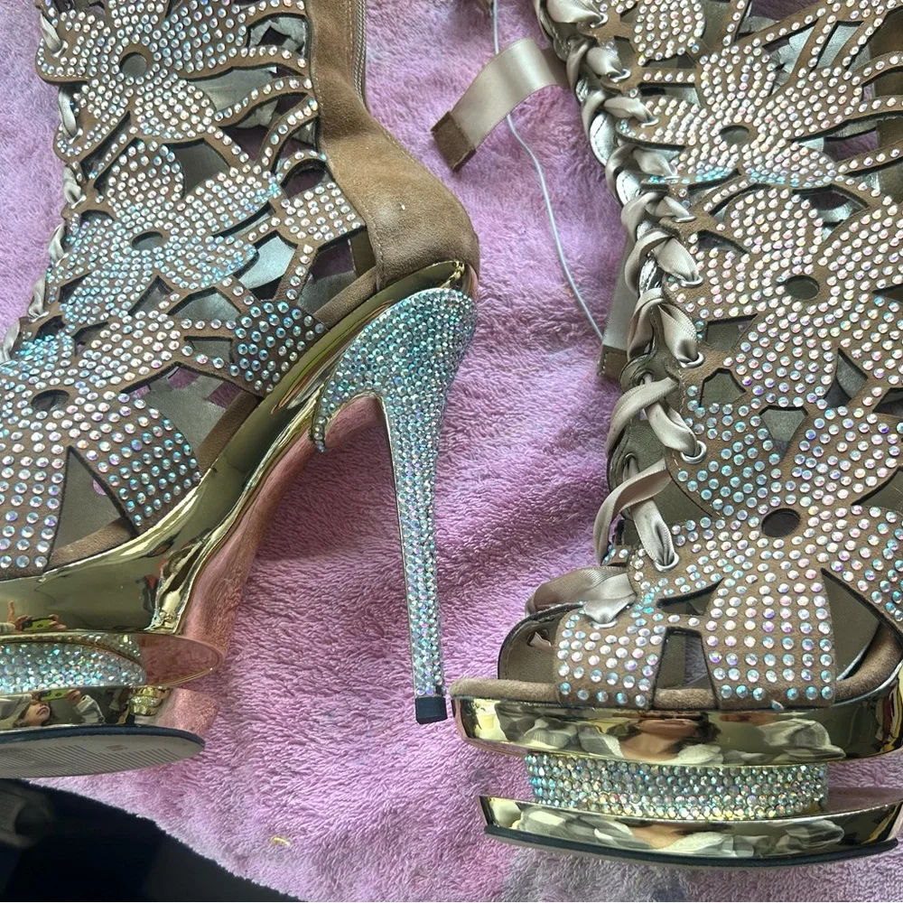 Pleaser Fantasia Rhinestone Platform Stiletto Boot - Picture 7 of 13